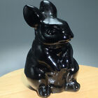 87g Natural Crystal.obsidian.Hand-carved.Exquisite rabbit.statues.gift A79