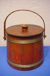 Mid-century Cookie Barrel / Bucket With Lid  11