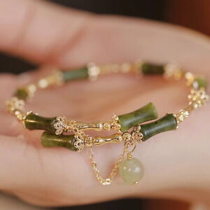 Fashion Bamboo Joint Flower Beaded Bracelet Bangle Women Lucky Charm Jewelry New