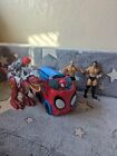 Kids Toys! Spider-Man, Wrestlers And Armored Dino!