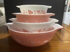 New ListingSet of PYREX Cinderella Mixing Bowls - PINK GOOSEBERRY -441 442 443 444