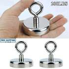 2Pc Neodymium Fishing Magnet 200LBS Pulling Force Strong Round Rare Earth Magnet