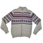 VTG Pendleton Cardigan Sweater Lobo Fair Isle Nordic Wool Full Zip Men’s Medium