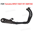 For Yamaha MT07 FZ-07 R7 XSR700 Motorcycle Full Exhaust System 2022-2024 Years