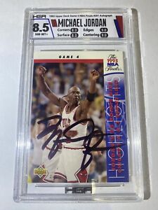 1993 Upper Deck Game 4 NBA Finals Autograph Michael Jordan HGA Nm Mt Condition