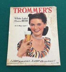 Old Trommer’s Beer Sign Pretty Lady Brooklyn NY Orange NJ Advertising 1940s