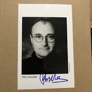 Very Rare Phil Collins Hand Signed Promo Photo / Genuine Autograph