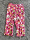 Sag Harbor Women’s 16 XL Pink Floral Cotton Cropped Pants Pull On Coastal Cute