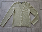 Ann Taylor Vneck Cashmere Cardigan Sweater, Pale Lime Green, Sz Small