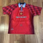 Rare Vintage 1996-1997 Umbro Manchester United sharp Men’s XL Red Jersey Shirt