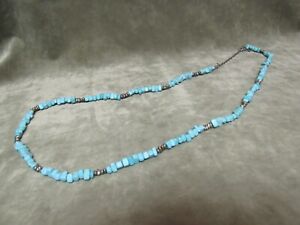 Vintage 1970's PD Premier Design Turquoise Blue Stone Necklace Long style w/Tag