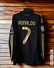 Ronaldo #7 Real Madrid 2011/2012 Long Sleeve Away Black UCL Retro Jersey xL