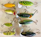 LOT 8 VTG FRED ARBOGAST JITTERBUG JOINTED JITTERBUGS TOPWATER LURES HULA FROG
