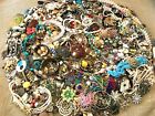 UNTESTED Vintage Modern Jewelry Junk Craft Lot Pieces Part Brooches Bracelet +++