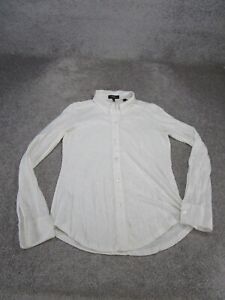 Theory Shirt Womens Small Button Up White Cotton