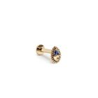 14K REAL Solid Gold Sapphire Teardrop Beaded Stud Helix Tragus Cartilage Earring