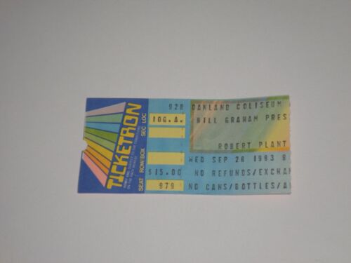 Robert Plant Ticket Stub-1983-Principle of Moments-Oakland Coliseum-Oakland,CA