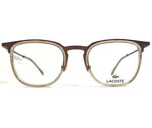 Lacoste Eyeglasses Frames L2264 705 Brown Clear Round Full Rim 49-21-145