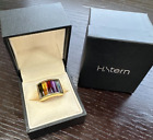 H. STERN 18k Yellow Gold 11ctw Rainbow Multicolor Gemstone 1980's Band Ring