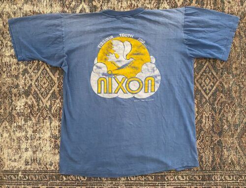 VTG 60s President Nixon Virginia Youth Campaign T Shirt L Single Stitch Grunge