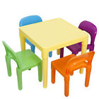Kids Activity Table and Chair  Plastic 4 Set Yellow Table Primary Chairs