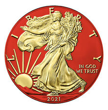 2021 Space Red/Gold 1 oz Silver Eagle T2 $1 Coin “Space Metals” (Very Rare)