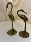 Vintage Brass Cranes Herons Water Birds - Set Of 2