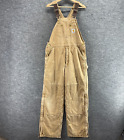 VTG Carhartt Bib Overalls 34x32 Double Knee Lined Carpenter Made in USA Canvas