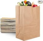 Large Paper Grocery Bags, 12x7x17 Kraft Brown Heavy Duty Sack 57 Lbs Basis 100