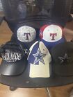 Dallas Cowboys Texas Rangers Snap Back Fitted Hat Lot Of 5 All Star Leather