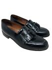 Bostonian Mens 10.5 20321 First Flex Black Leather Tassel Wing Tip Loafer Shoes