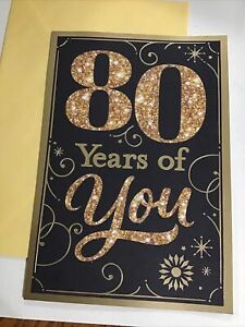 Happy Birthday 80th 80 Years Of You 5.5”x8” Large Hallmark Greeting Card
