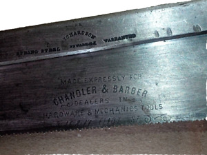 Vintage 1800s RICHARDSON 10 inch Backsaw #3 made for CHANDLER & BARBER