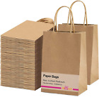 Kraft Paper Bags 5.25X3.75X8 Brown Small Gift Bags with Handles Bulk,100 Pcs