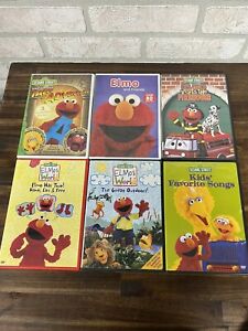 Lot Of 6 Elmo's World Sesame Street DVDs Favorite Kids Songs Firehouse & More!