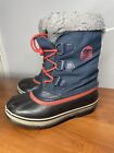 Sorel Unisex Kids Yoot Pack Winter Snow Boots Blue Red Waterproof Lace Up Size 3