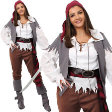 LADIES CARIBBEAN PIRATE COSTUME ADULT CAPTAIN FANCY DRESS COSTUME BOOK OUTFIT