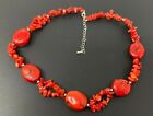 Vintage Natural Red Coral Beaded Statement Necklace 17