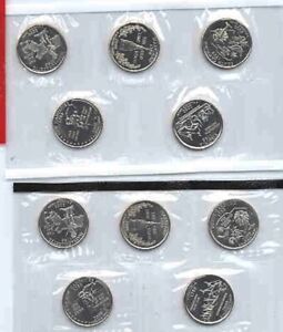 2000 P D State Quarter Set Gem Bu in Mint Cello-10 Coins