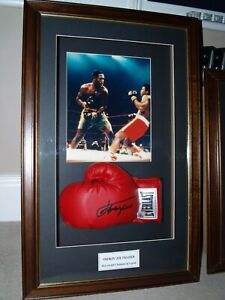 Joe Frazier Framed Signed Glove-COA, 100% genuine, authentic, boxing memorabilia