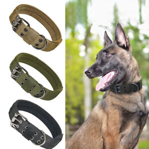 Heavy Duty Tactical Nylon Large K9 Military Dog Collar Adjustable Metal Buckle
