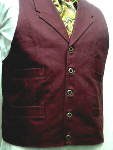 Frontier Classics Old West Victorian DISCONTINUED BURGUNDY style mens VEST  2X