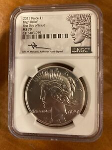 2021 Peace Silver Dollar - Privy NGC MS70 ~ FDOI First Day Mercanti SIGNED