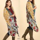 NWT UMGEE Women's Floral Sage Mixed Print Kimono Duster Size XL/1XL, 1XL/2XL