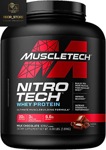 MuscleTech Nitro-Tech Whey Protein Isolate & Peptides | Milk Chocolate, 4 Pounds