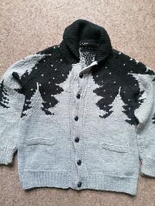 Nordic Chunky Knit Cardigan Size Small Patterned P2P 20