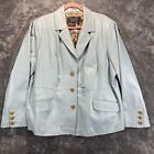 Terry Lewis Classic Luxuries Genuine Leather Jacket Size 2X Womens Light Blue