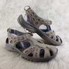 PRIVO 38330 Taupe Gray Suede Leather Casual Sandals Womens Size US 8.5 M