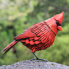 Metal Art Garden Yard Decor Cardinal Statue Bird - Large Red Outdoor Sculptures