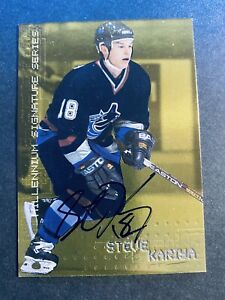 1999 Be a Player Millennium Steve Kariya Gold Auto Vancouver Canucks Card #241